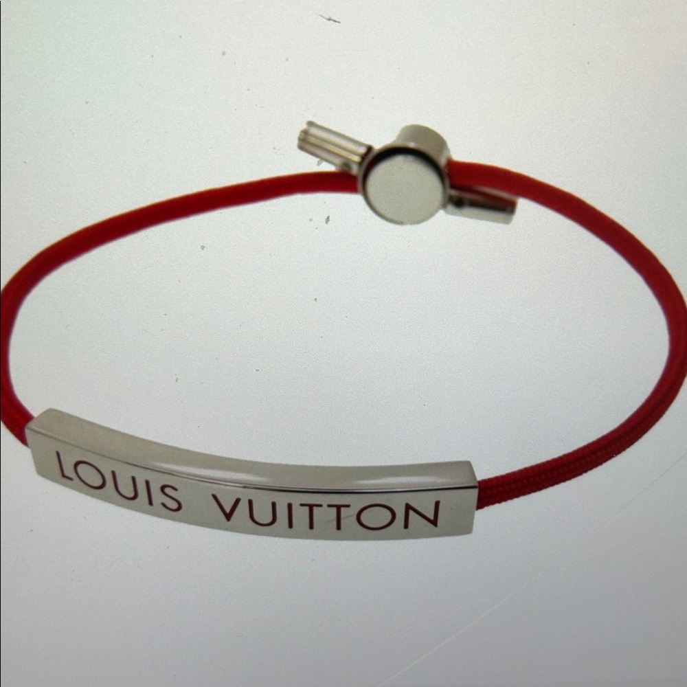 Louis Vuitton Red and Silver Bracelet